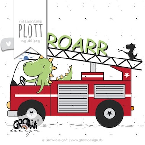 Plotterdatei Feuerwehr DINO - svg, dxf