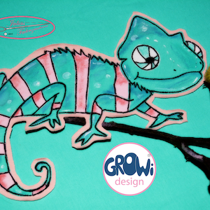 Embroidery file Chameleon Gecko