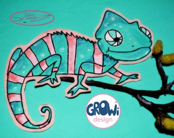 Embroidery file Chameleon Gecko