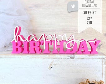 3D print file HAPPY BIRTHDAY - STL 3MF Bambu Studio - Birthday lettering