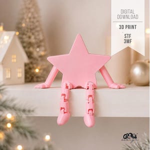 Fichier STL 3D de la figurine Flexi Star - Étoile de Noël articulée - Téléchargement numérique