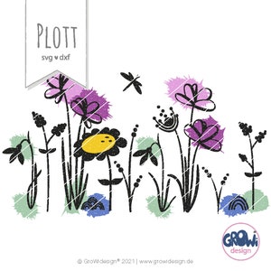 Plotter file flower meadow svg dxf