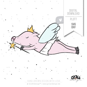 Archivo de trazador LUCKY PIG Pig SVG Lucky Charm Nochevieja
