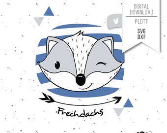 Plotter file BADGER Cheeky Badger SVG Forest Animal