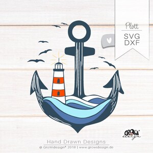Fichier traceur ancre phare svg dxf