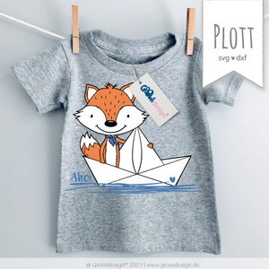 Plotter file fox paper boat svg dxf