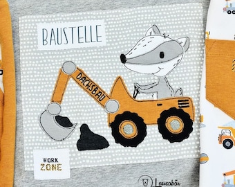 Embroidery file excavator builder badger forest animal