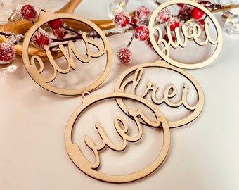 Laser file ADVENT NUMBERS svg Christmas Lasercut