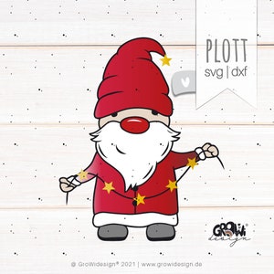 Plotter file XMAS Wichtel Lichterkette svg dxf