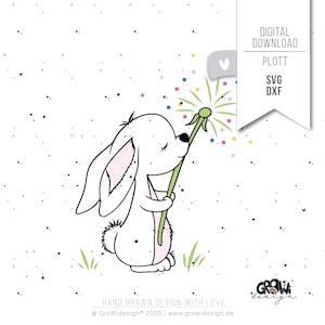 Fichier traceur BUNNY CONFETTI svg - Pissenlit lapin de Pâques