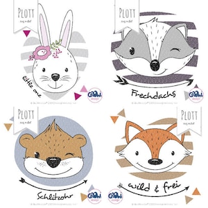 Plotter File Forest Animal Bundle Fox Otter Hare Badger SVG DXF