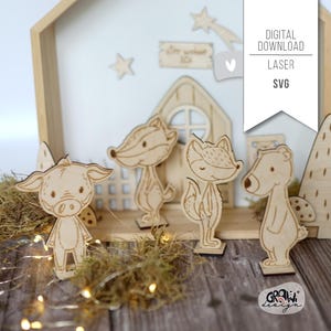 File laser animali della foresta gioco figura svg