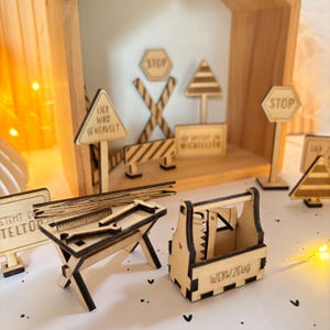Laserdatei Wichtel BAUSTELLE svg  - Zubehör Wichteltür Wichtel Weihnachten - inkl. Gewerbelizenz