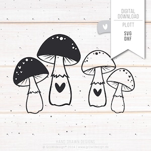 Arquivo plotador de cogumelos de outono svg dxf