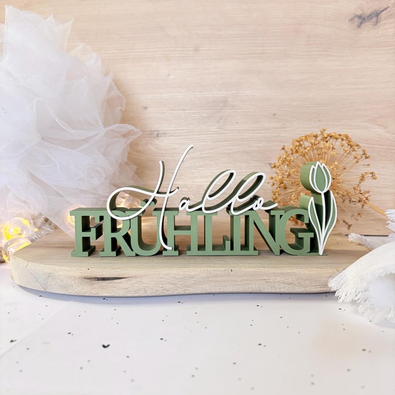 3D STL Datei FRÜHLING - 3MF Bambu Studio - Schriftzug