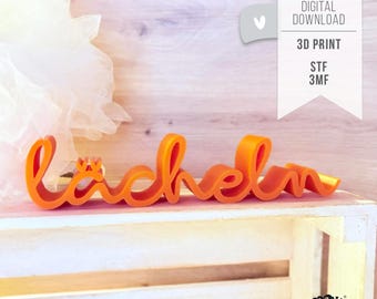 3D STL file SMILE - 3MF Bambu Studio - lettering