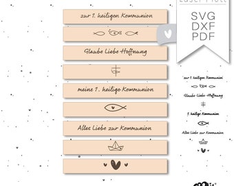 Klötzchen KOMMUNION Gravur Laserdatei Plotterdatei