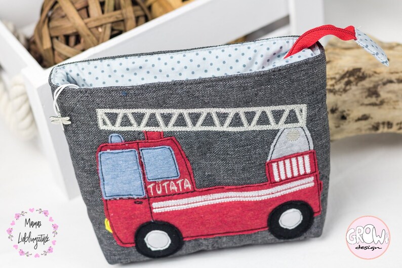 Fire truck Doodle embroidery file 13x18 16x26 18x30-3 sizes in one set Fire brigade