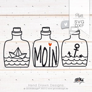 Message de fichier traceur dans une bouteille svg dxf