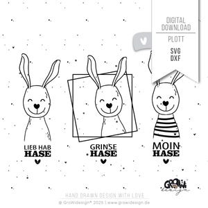 Plotterdatei HASE SVG Ostern Osterhase Grinsehase
