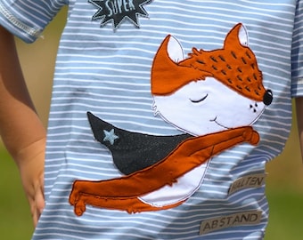 Fox Superhero Doodle Embroidery Design - 5 Sizes - Woodland Animal