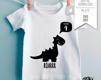 DINO Birthday SVG plotter file - Children's birthday GroWidesign