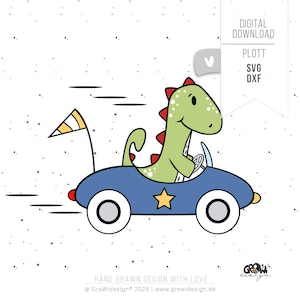 Plotterdatei DINO Rennauto SVG