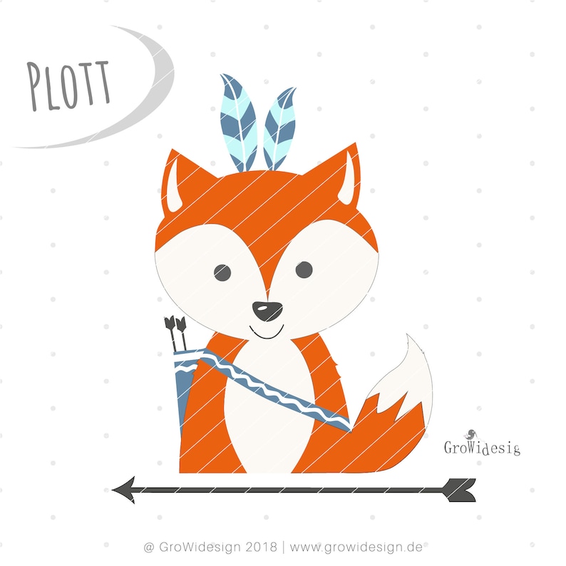 svg dxf forest animal Boho fox plotter file