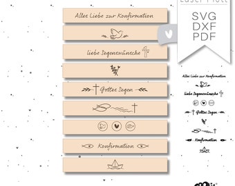 Klötzchen KONFIRMATION Gravur Laserdatei Plotterdatei