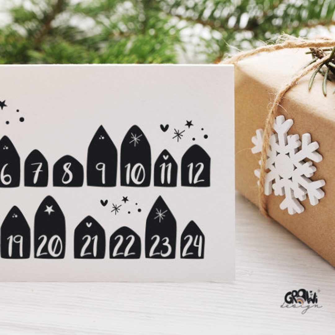 Plotter File Advent Calendar NUMBERS SVG - Christmas Calendar Numbers ...
