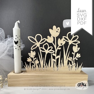 Flower meadow lasercut svg dxf