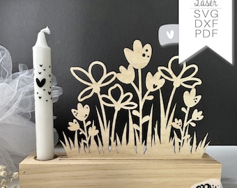Flower meadow laser-cut SVG - Mother's Day Spring