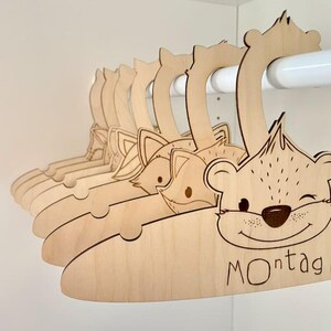 Laser file for children's clothes hangers with forest animals SVG | customizable | DIY laser file