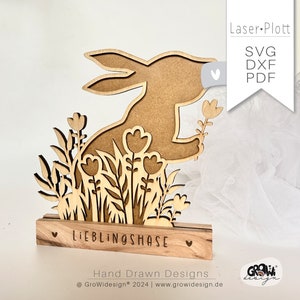 File laser coniglio in fiori coniglietto pasquale svg pdf dxf