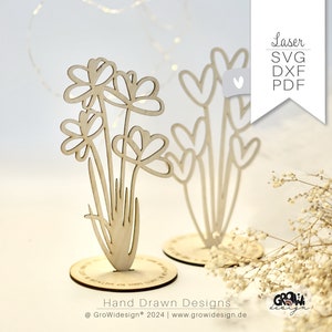 Fiori Festa della mamma file laser in formato svg dxf tagliato al laser