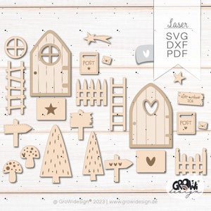 File laser Gnome Door SVG Gnome Christmas Lasercut