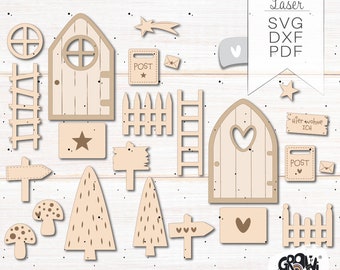 Laser file Gnome Door SVG Gnome Christmas Lasercut