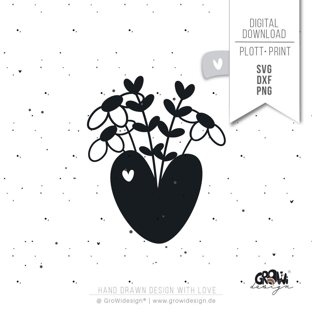Floral Heart SVG Plotter File | Floral Heart File | Spring Plotter ...