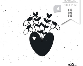 Floral Heart SVG Plotter File | Floral Heart File | Spring Plotter | Card & Decor | Cricut Silhouette
