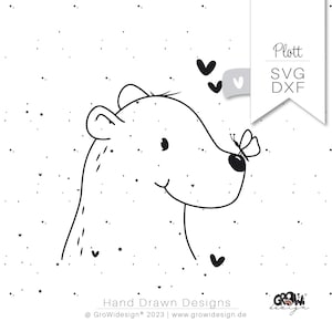 Plotterdatei Bär Schmetterling svg dxf