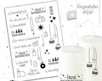 CANDLE FILE CHRISTMAS PDF candle tattoo candle sticker digital download