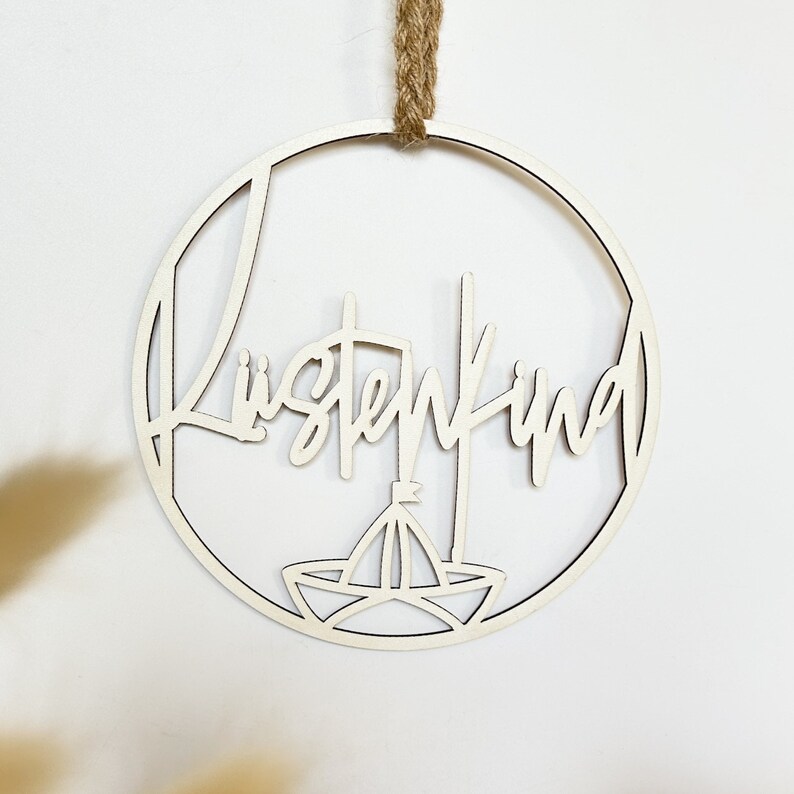 Laserdatei Küstenkind Türkranz SVG - Türschild maritim - Sommer Home Deko - inkl. Gewerbelizenz
