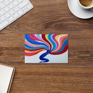 Peinture acrylique abstraite - Encens de louange et d'adoration | Carte de voeux