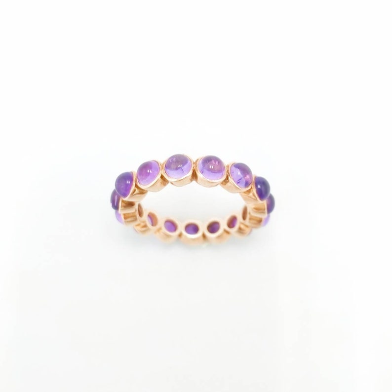Amethyst bandRing in sterling silver Wedding band Gift for her Bridesmaids gift Contemporary jewels Bohemian jewels Party wear