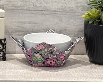 Microwave Bowl Cozy, 100% Cotton Fabric Bowl Holder