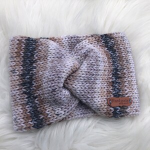Knitted Wool Ear warmers, Crochet heart earmuffs , Women&#39;s Knitted Headband, Knit Ear Warmer, Twisted Headband