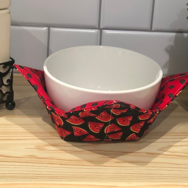 Watermelon Print Bowl Cozy, Bowl Pot Holder,Microwavable Bowl Cozy,