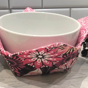 Microwave Bowl Cozy, Hot Bowl Holder, Handmade Quilted Pot Holder, Bowl Cozy, Bowl Pot Holder