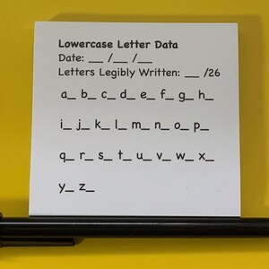Sticky Note for Taking Lowercase Letter Data- OT and Special Ed - Etsy