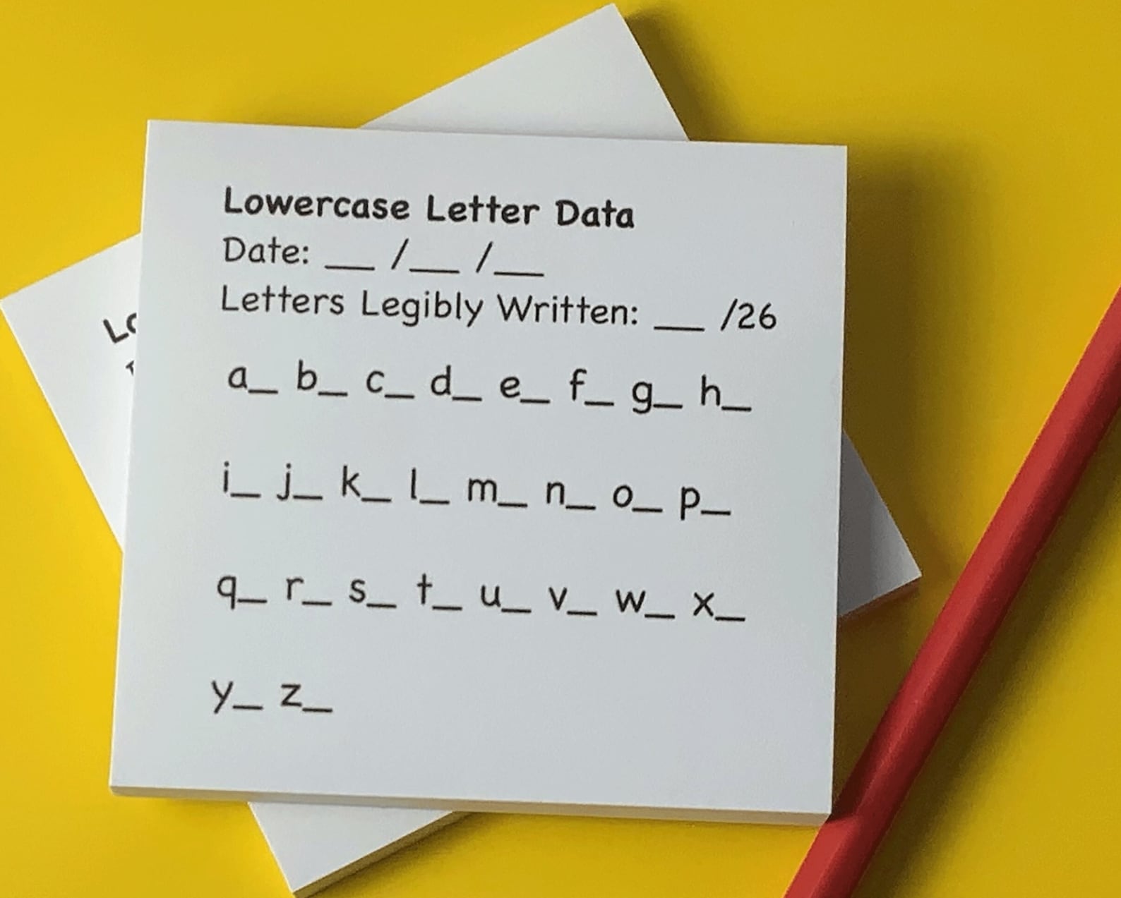 Sticky Note for Taking Lowercase Letter Data- OT and Special Ed - Etsy